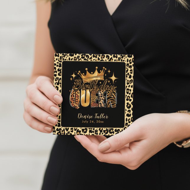 Invitation Fun Leopard Birthday Queen Forty Birthday (Créateur téléchargé)