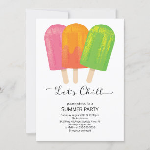 Invitation Fun Let's Chill Ice Pops
