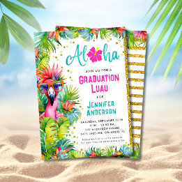 Invitation Fun Lush Tropical Graduation Luau