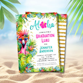 Invitation Fun Lush Tropical Graduation Luau
