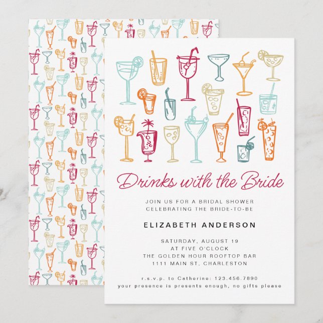 Invitation Fun Main Draktail Fête des mariées Party (Devant / Derrière)
