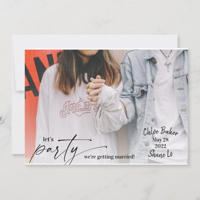 Invitation Fun moderne Faisons la fête Save the Date Mariage (Devant)