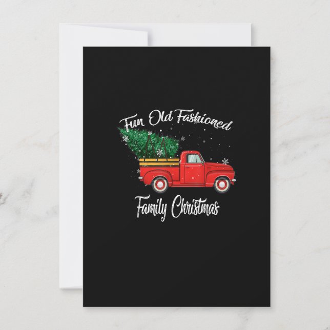 Invitation Fun Old Fashioned Family Christmas Tree Oldtimer R (Devant)