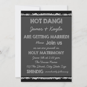 Invitation Fun Old School Rustic Chalkboard Mariage campagnar