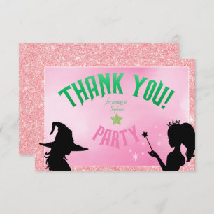 Invitation Fun Parti Vert rose Glinda Merci
