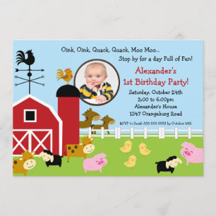 Invitation Fun Photo de Barn Animal Fun