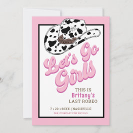 Invitation Fun Pink Let's Go Girls Bachelorette Party