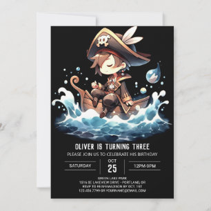 Invitation Fun Pirate Personnalisé Anniversaire