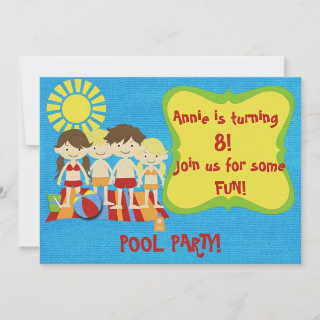 Invitation Fun Pool Party (Devant)