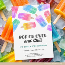 Fun Popsicle Pop On Over Kids Custom Anniversaire