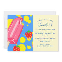 Fun Popsicle rose et fraises Anniversaire