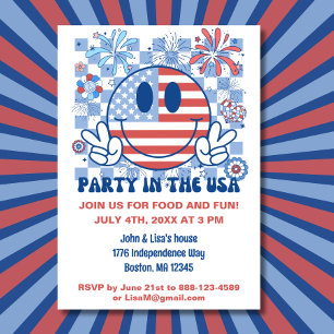 Invitation Fun Retro 4 juillet