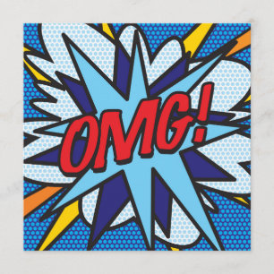 Invitation Fun Retro Comic Book OMG