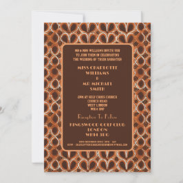 Invitation Fun Retro des années 1970 Super Brown et Mariage o