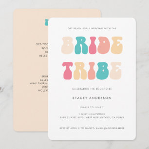 Invitation Fun Retro Vintage Bride Tribe Bachelorette Week-en