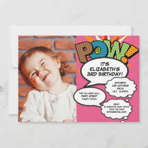 Invitation Fun Rose moderne Anniversaire Fête Photo Comique N
