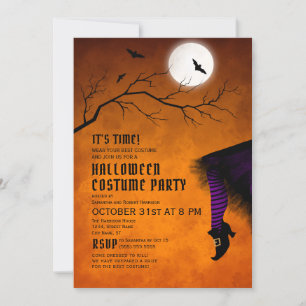 Invitation Fun Sorcière robe Orange Halloween Costume Party