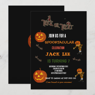 Invitation Fun Spooktacular Halloween Trick ou traitement Ann