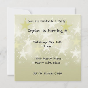 Invitation Fun Yellow Stars Personnalisé Anniversaire Invitat