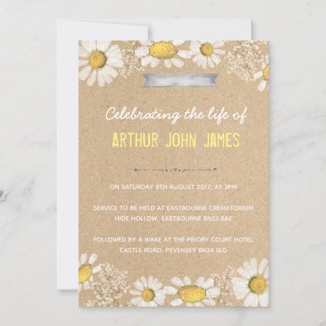 Invitation funèbre de partie (Devant)