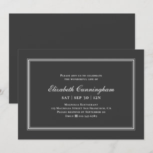Invitation Funérailles commémoratives classiques et simples e