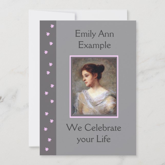 Invitation Funérailles florales personnalisables / Réveil / M (Devant)