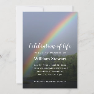 Invitation Funérailles modernes   Rainbow Celebration of Life