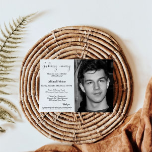 Invitation Funérailles, service commémoratif, célébration de 
