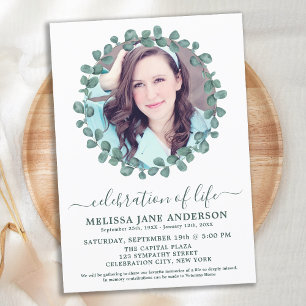 Invitation Funérailles Verdure Photo Célébration De La Vie