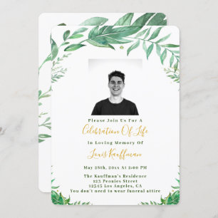 Invitation Funéraire Avec Photo, Célébration De La