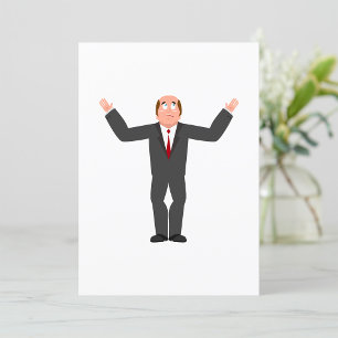 Invitation Funky Bald Homme d'affaires hurlant humoristique