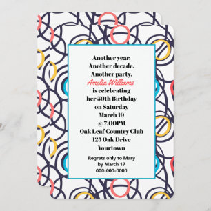 Invitation Funky Doodles 50e fête d'anniversaire