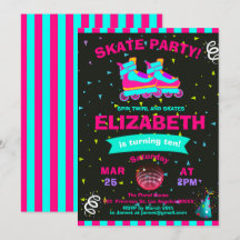 Funky Girl Roller Skate Chalkboard fête d'annivers
