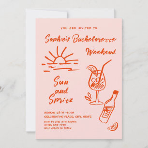 Invitation Funky Hand Drabble Retro Bachelorette Party