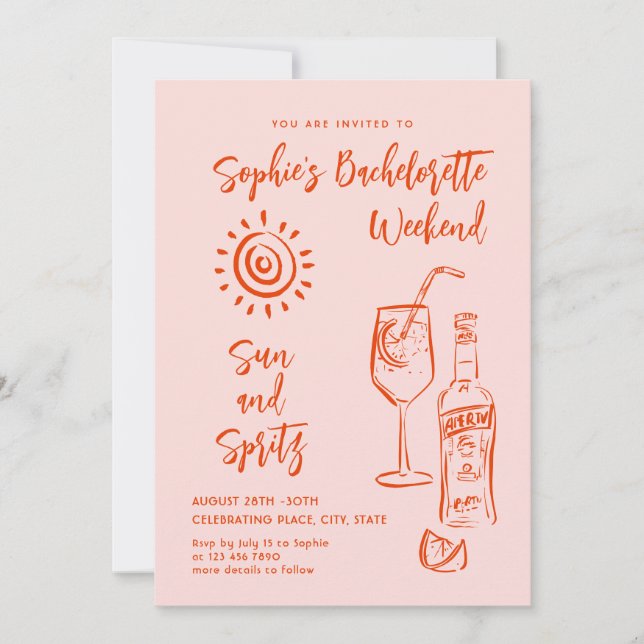 Invitation Funky Hand Drabble Retro Bachelorette Party (Devant)