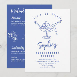 Invitation Funky Hand Drabble Retro Bachelorette Party