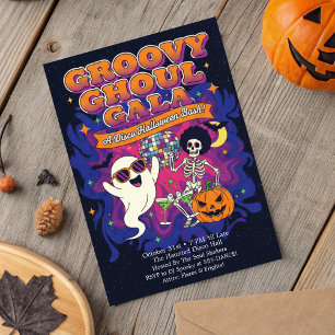 Invitation Funky Retro Groovy Ghoul Gala Disco Halloween
