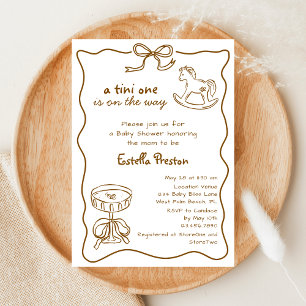 Invitation Funky Rocking Horse Espresso Martini Baby Shower s