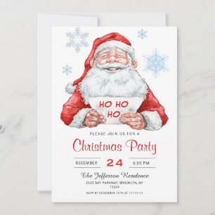 Invitation Funky Santa Claus Ho Ho Ho Fête de Noël