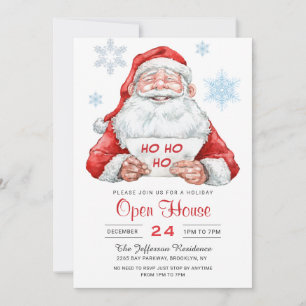 Invitation Funky Santa Claus Holiday Christmas Open House