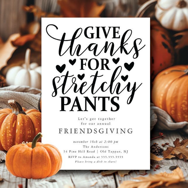 Invitation Funky Stretchy Pants Friendsgiving (Créateur téléchargé)