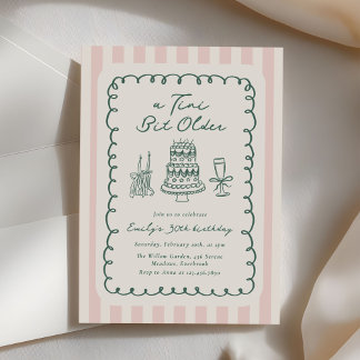 Invitation Funky Tini Bit Older Hand Drawn 30th Birthday