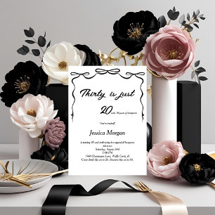 Invitation Funny 30e édition imprimable noir et blanc