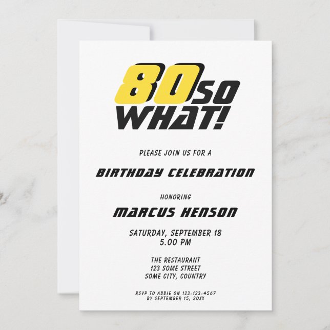 Invitation Funny 80 alors que Citer 80e Anniversaire (Devant)