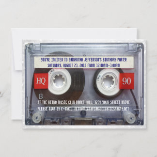 Invitation Funny 80s Cassette Mixtape Party