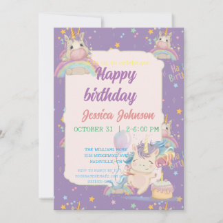 Invitation Funny Birthday Unicorn
