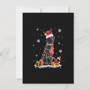 Invitation Funny Black Lab Chien Noël Tee Reindeer Christe