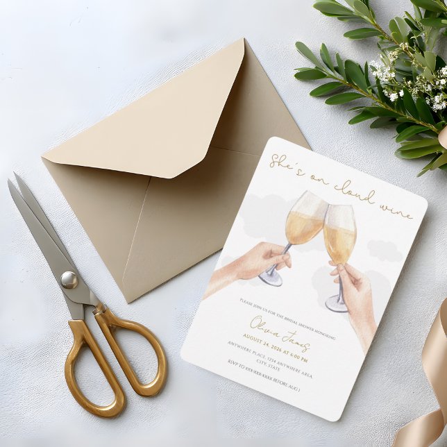 Invitation Funny, bride on cloud wine bridal shower (Créateur téléchargé)