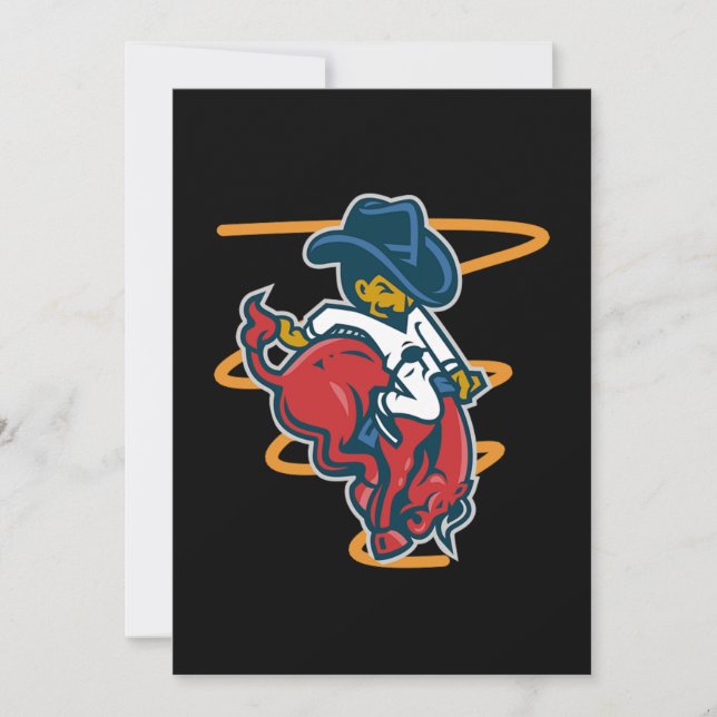 Invitation Funny Bull Rider Country Cowboy équitation Rodéo C (Devant)