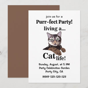 Invitation Funny Cat Purrfect Party